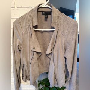 INC International Concepts Women's Suede Gray Blazer